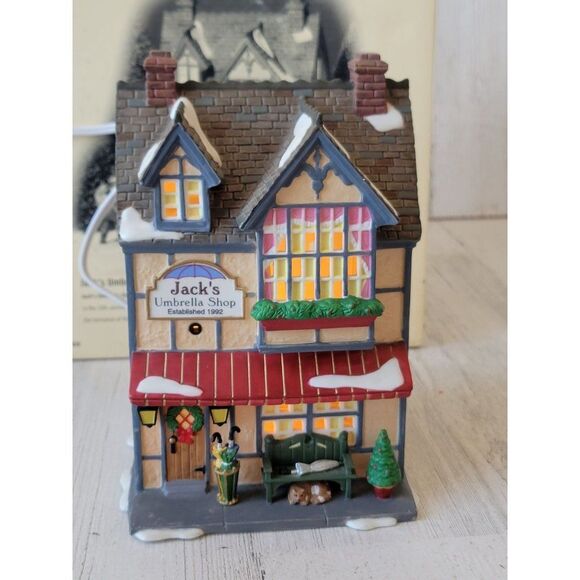 Dept 56 05826 Jack's Umbrella Shop snow village accessory Xmas - Picture 2 of 9